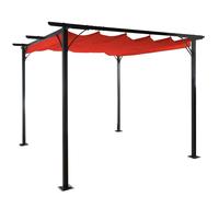 Pergola De Jardin Avec Toit Coulissant Pavillon 3,5x3,5m Couleur Terracotta Protection Uv 50+ 04_0008114 Multicolore