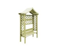 Pergola de jardin avec toit et banc Bois de pin imprégné