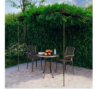 Pergola de jardin en fer forgé - Happiness - 3x3x2,5 m - Marron antique - Style classique intemporel - Robuste