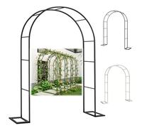 Pergola de jardin en métal antirouille pour plantes grimpantes, treillis stable de mariage avec base décoration de fête (noir l x H 260 x 230 cm)