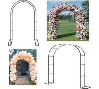 Pergola de jardin en métal, avec structure en acier résistant aux intempéries, pour plantes grimpantes, pergola autoportante, largeur 3,5 m, arc de jardin blanc, hauteur 2,2 m (White,W1.2
