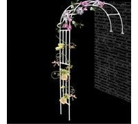 Pergola de jardin en métal robuste - Treillis résistant aux intempéries - Support pour plantes grimpantes - 1,8 m à 3 m - Blanc - Parfait pour les jardins fleuris et les paysages extérieurs