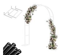 Pergola de jardin en métal, treillis en arche de rose, tonnelle en fer forgé pour plantes grimpantes, vignes, support de décoration de mariage, structure de jardin extérieure (couleur : blanc, taille
