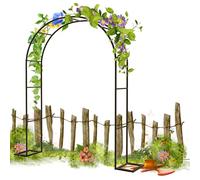 Pergola de jardin extérieure noire 0,8 x 2 m Treillis en métal pour plantes grimpantes, décoration de voûte intérieure/extérieure, décoration de jardin de mariage, support de plante en fer