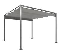 Pergola de jardin - Outsunny - 3 x 3 m - rétractable coulissante - fixation magnétique - auvent de protection solaire, UPF30+ - gris