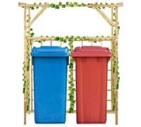 vidaXL Pergola de Jardin pour Poubelles Doubles Support pour Roses Plantes Grimpantes Patio Terrasse Extérieur Bois de Pin Imprégné