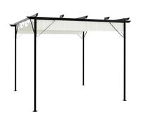 Pergola de jardin/support pour plantes - 1 PC - avec toit rétractable Blanc crème 3x3 m Acier V5276