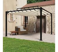 Pergola de Jardin, Toit à Lames Orientables 3x3 m, Structure Aluminium Résistante, Tissu Polyester Imperméable, pour Terrasse, Jardin, Piscine, Couleur Crème, 3 x 3 x 2.05/2.25 m