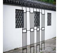 Pergola de jardin tubulaire noire 220 x 2 cm avec revêtement PE en acier pour fête en plein air décoration de mariage support de rose grimpante idéale pour pelouse et terrasse.