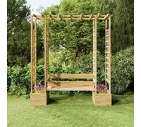 vidaXL Pergola de jardin avec banc et jardinières Bois de pin imprégné 318565