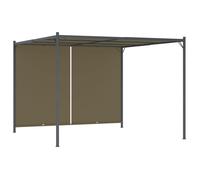 vidaXL Pergola de jardin 3x3 m Taupe – Acier enduit de poudre, toit rétractable 180 g/m²