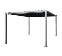 Pergola de terrasse Anthracite Madera 3x3m avec moustiquaire Garden Point