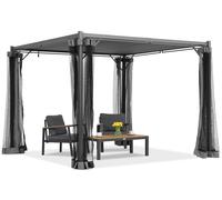 Pergola de terrasse Anthracite Malaga 3x4m avec moustiquaire Garden Point