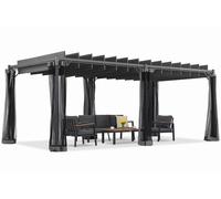 Pergola de terrasse Anthracite Malaga 3x6m avec moustiquaire Garden Point