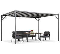 Pergola de terrasse anthracite Paros 3x4m avec moustiquaire Garden Point