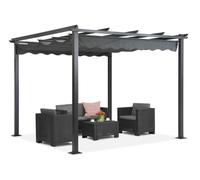Pergola de terrasse autoportante Tenerife 3 x 4 m gris