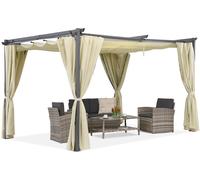 Pergola de terrasse avec rideaux La Palma 3x4 Garden Point
