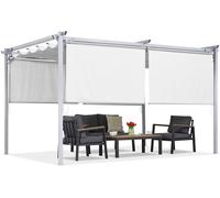 Pergola de terrasse blanche avec store La Palma 3x4 Garden Point
