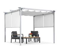 Pergola de terrasse blanche avec volets roulants La Palma 3x3 Garden Point