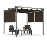 Pergola de terrasse brune avec volets roulants La Palma 3x3 Garden Point