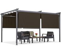 Pergola de terrasse brune avec volets roulants La Palma 3x4 Garden Point