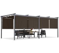 Pergola de terrasse brune avec volets roulants La Palma 3x6 Garden Point