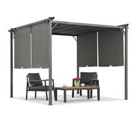 Pergola de terrasse Sevilla 3x3m anthracite avec moustiquaire Garden Point