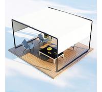 Pergola d'extérieur avec lumière et pare-soleil - Auvent latéral réglable en hauteur - Cadre en aluminium - Pavillon de terrasse moderne