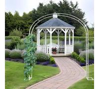 Pergola d'extérieur en métal - Arche de jardin pour plantes grimpantes, décoration de mariage et fête de mariage - 2,4 m de large x 2,2 m de haut, parfaite pour les jardins fleuris et les événements