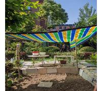 Pergola d'extérieur Filet d'ombrage Rayé, 98% avec œillets, Filet Brise-Vent Anti-UV Rectangulaire Toile D'Ombrage pour Balcon, Tissu D'ombrage pour Jardin