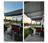 Pergola d'extérieur rétractable avec pare-soleil - Abri de terrasse en métal moderne pour porche, pavillon de plage, tonnelle de grill, treillis raisin (12 x 115 m)