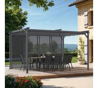Pergola Édition Collector Persienne Toit Rétractable 3x4m 4 Pans Modulables Gris Anthracite