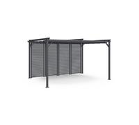 IDMARKET Pergola Édition Collector Persienne Toit rétractable 3x4m 4 pans modulables Gris anthracite