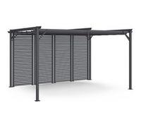 IDMARKET Pergola édition collector persienne toit rétractable 3x4M 4 pans modulables gris anthracite