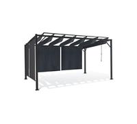 Pergola édition luxe lames orientables 3x3 M et 4 stores gris anthracite