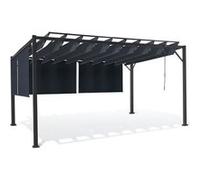 IDMarket - Pergola édition Luxe Lames orientables 3x4 M et 4 Stores Gris Anthracite