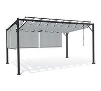 Pergola édition luxe lames orientables 3x4 M et 4 stores gris clair