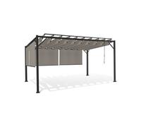 IDMarket Pergola Édition Luxe lames orientables 3x4 m 4 stores Taupe