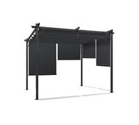 IDMarket - Pergola édition spéciale Toit rétractable 3x3 M et 4 Stores Gris Anthracite