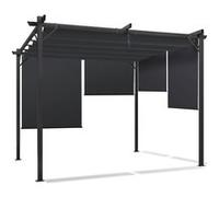 IDMarket - Pergola édition spéciale Toit rétractable 3x3 M et 4 Stores Gris Anthracite