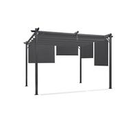 IDMarket Pergola Édition spéciale toit rétractable 3x4 m 4 stores enrouleurs gris anthracite