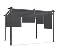 IDMarket Pergola Édition spéciale toit rétractable 3x4 m 4 stores enrouleurs gris anthracite