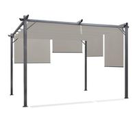 Pergola édition spéciale toit rétractable 3x4 M et 4 stores taupe
