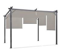 IDMarket Pergola édition spéciale toit rétractable 3x4 m 4 stores taupe