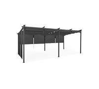 Pergola édition spéciale toit rétractable 3x6 M et 6 stores gris anthracite