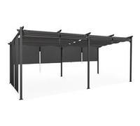 Pergola édition spéciale toit rétractable 3x6 M et 6 stores gris anthracite