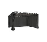 IDMarket – Pergola édition suprem lames orientables 3x4 m 4 rideaux gris anthracite