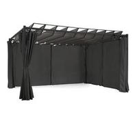 IDMarket – Pergola édition suprem lames orientables 3x4 m 4 rideaux gris anthracite