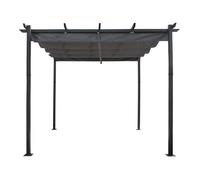 Pergola en aluminium avec toit rétractable - 3 x 3 m - Gris