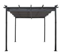 Pergola En Aluminium Avec Toit Rétractable - 3 X 3 M - Gris Gris